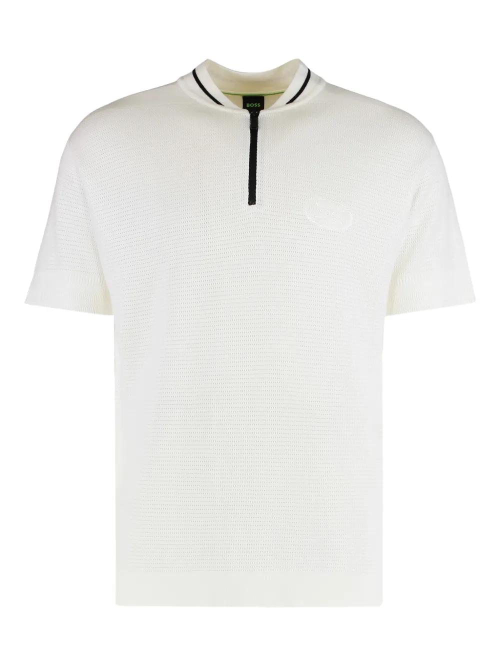 BOSS zip-fastening polo shirt - Bianco