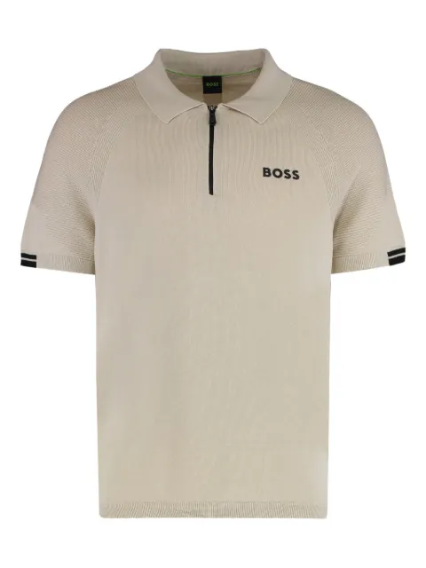 BOSS zip-fastening polo shirt