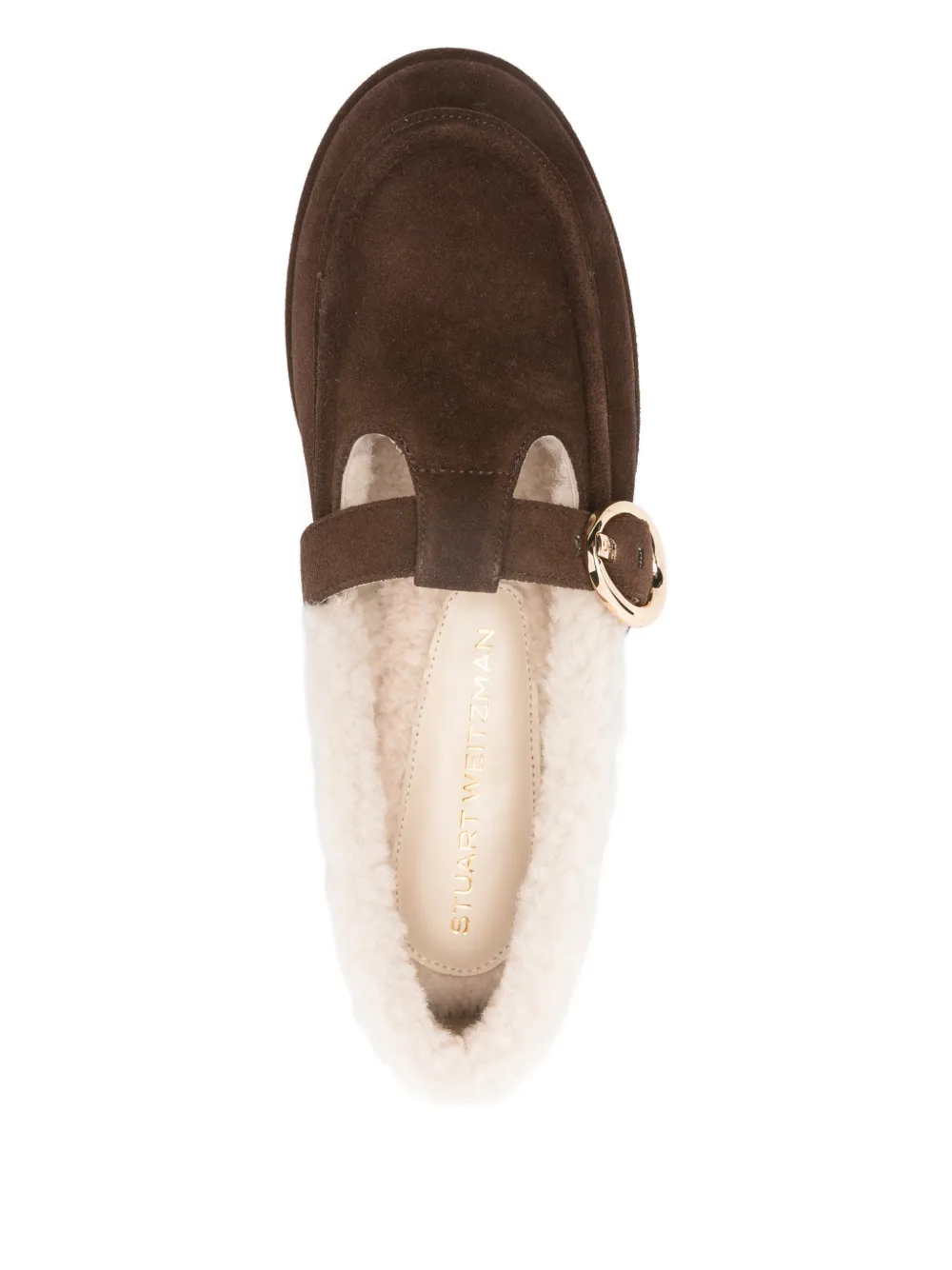 Stuart Weitzman Dakota shearling buckle loafers Bruin