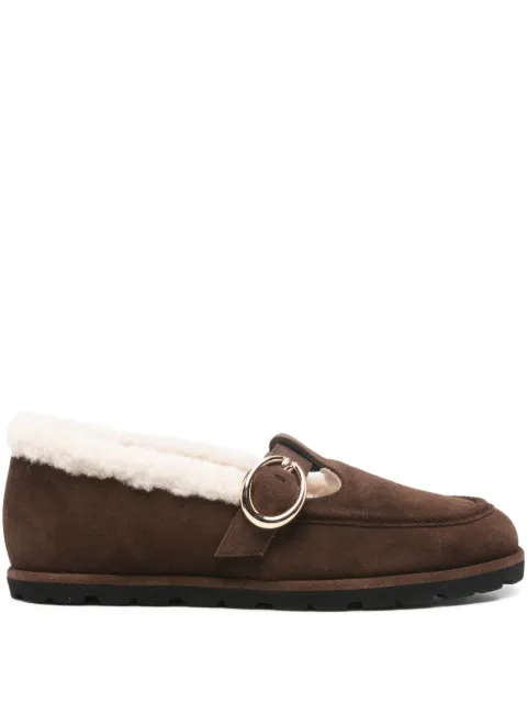 Stuart Weitzman Dakota shearling buckle loafers