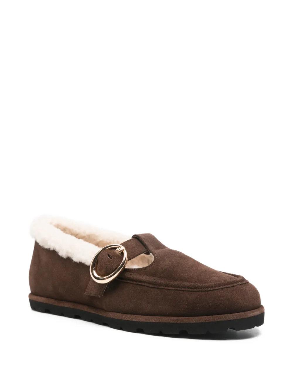Stuart Weitzman Dakota shearling buckle loafers - Bruin