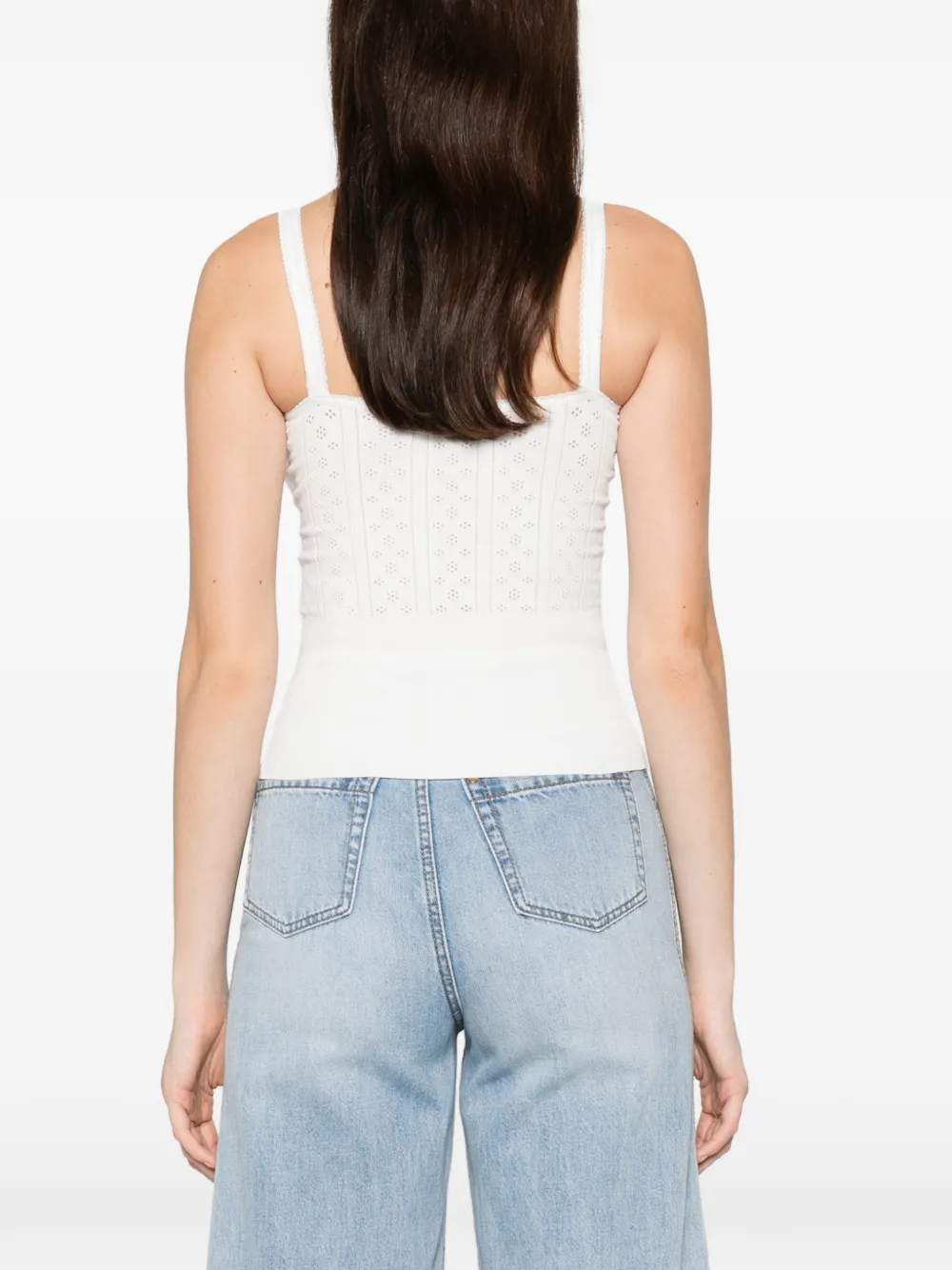 JW Anderson Ribgebreide tanktop Wit
