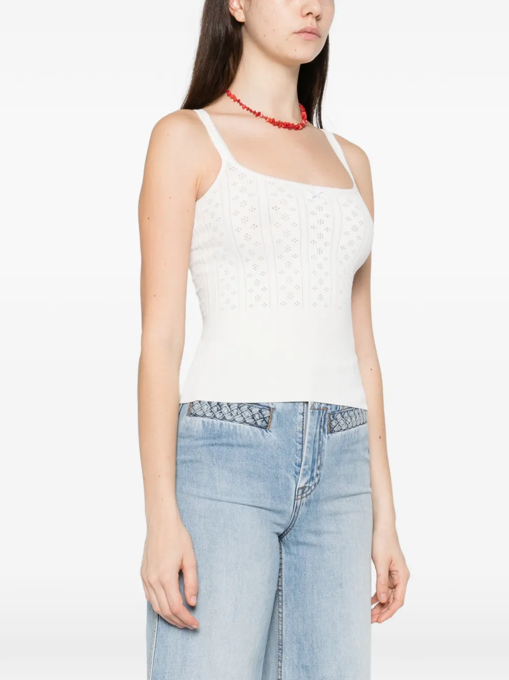 JW Anderson Ribgebreide tanktop Wit