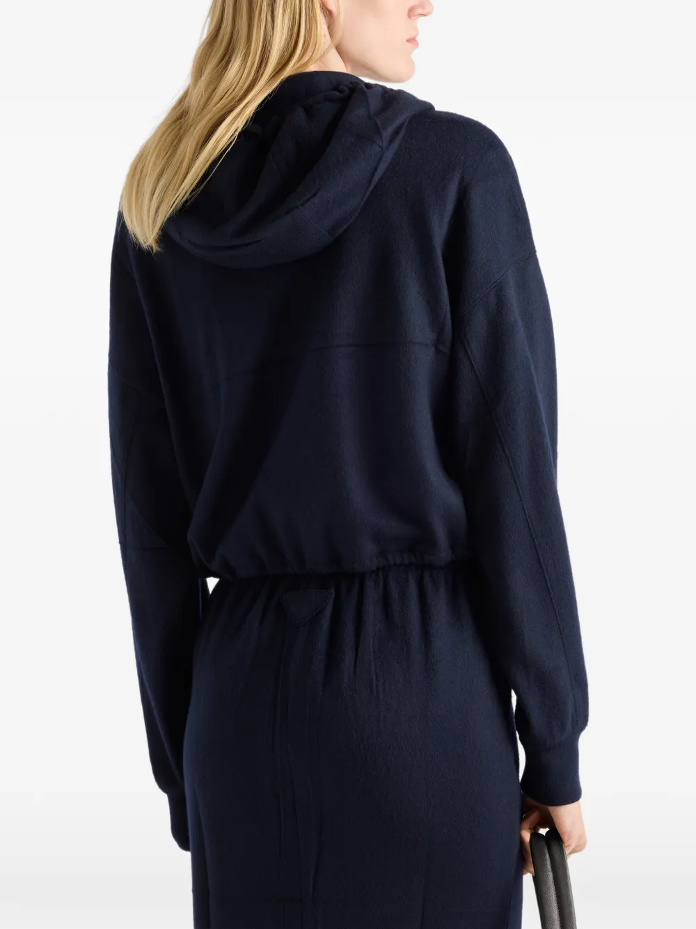 Prada Wool and cashmere hoodie Blauw