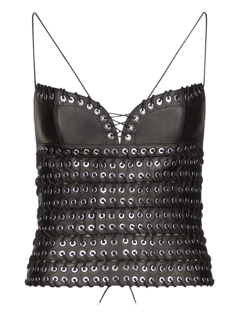 Ludovic de Saint Sernin Lee leather top - Nero