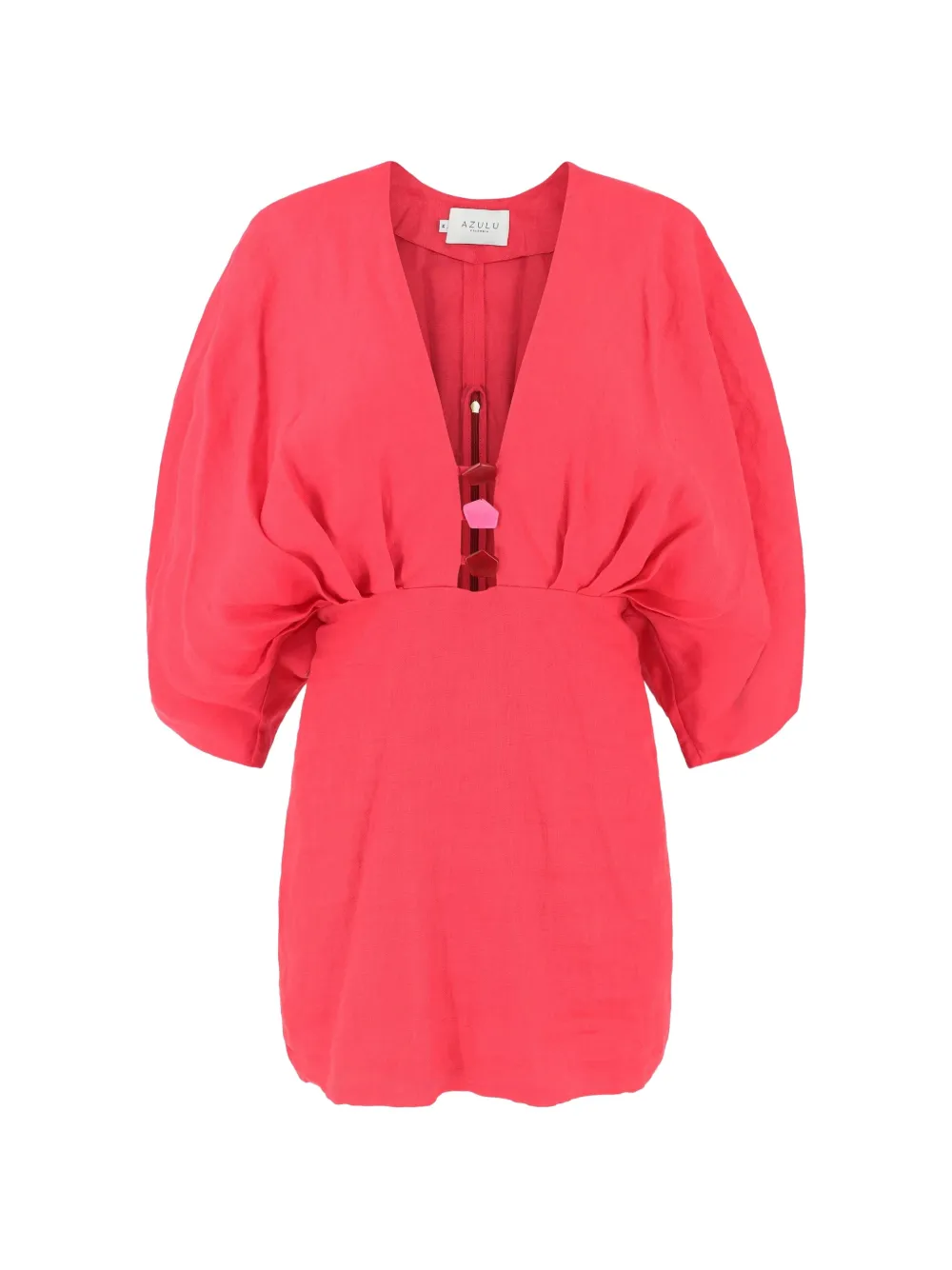 AZULU Abella V-neck dress - Rosso