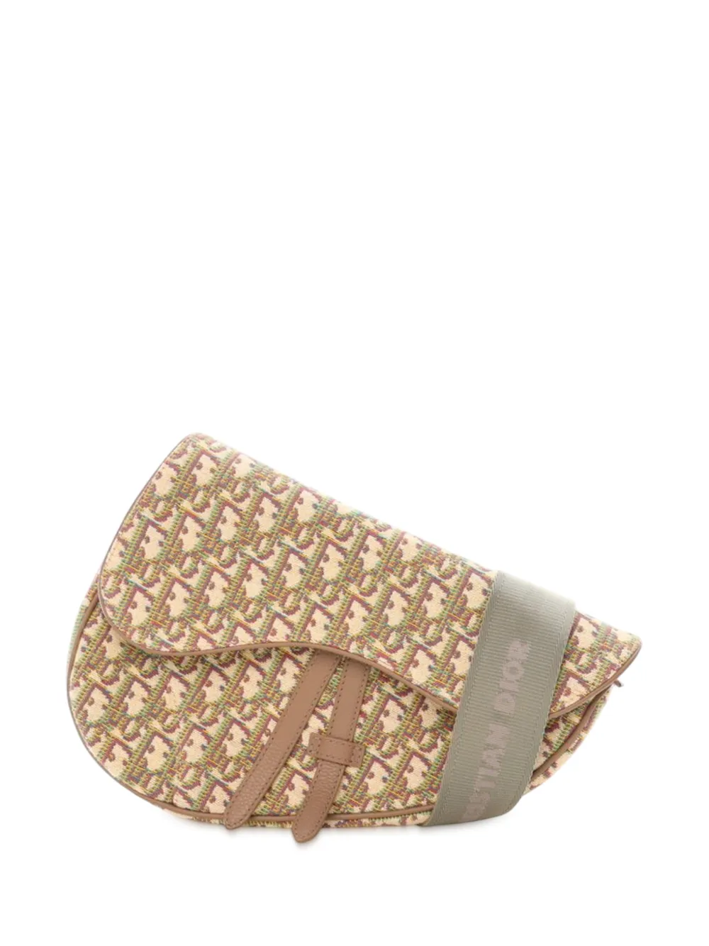 Christian Dior Pre-Owned Borsa a tracolla Saddle in tela con motivo Oblique multicolore 2020 | marrone | Image 1