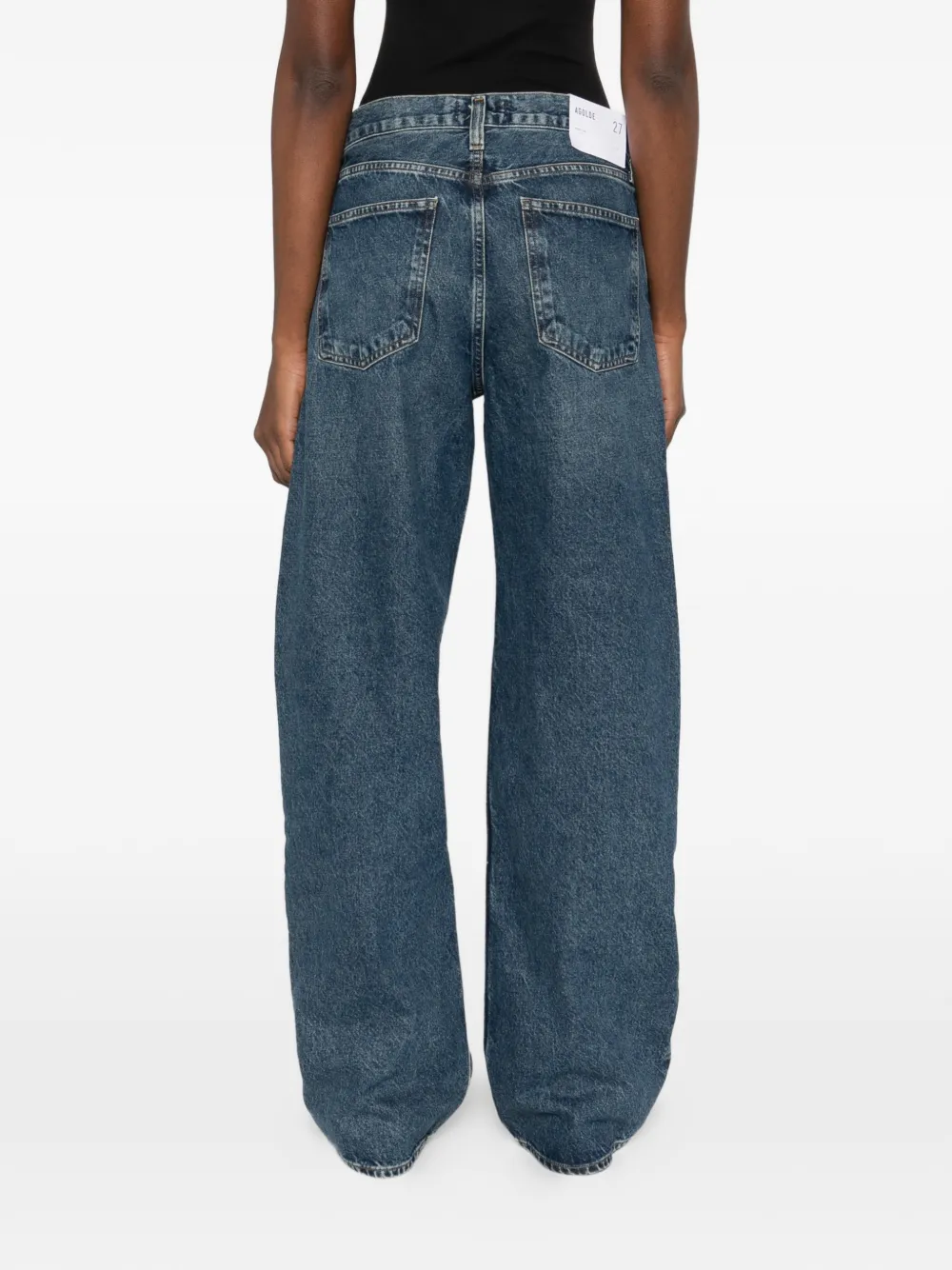 AGOLDE Jeans met wijde pijpen en asymmetrische tailleband Blauw