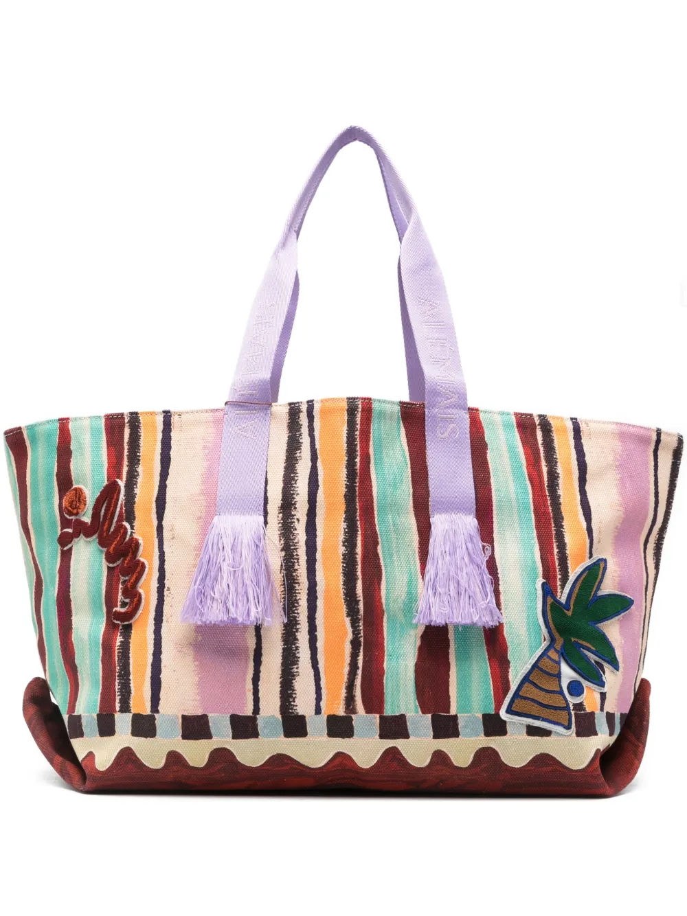 ALEMAIS Michelle striped tote bag - Toni neutri
