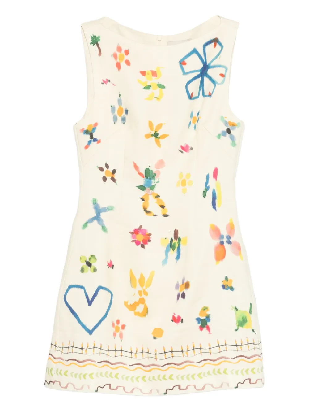 ALEMAIS floral-print mini dress - Neutrals