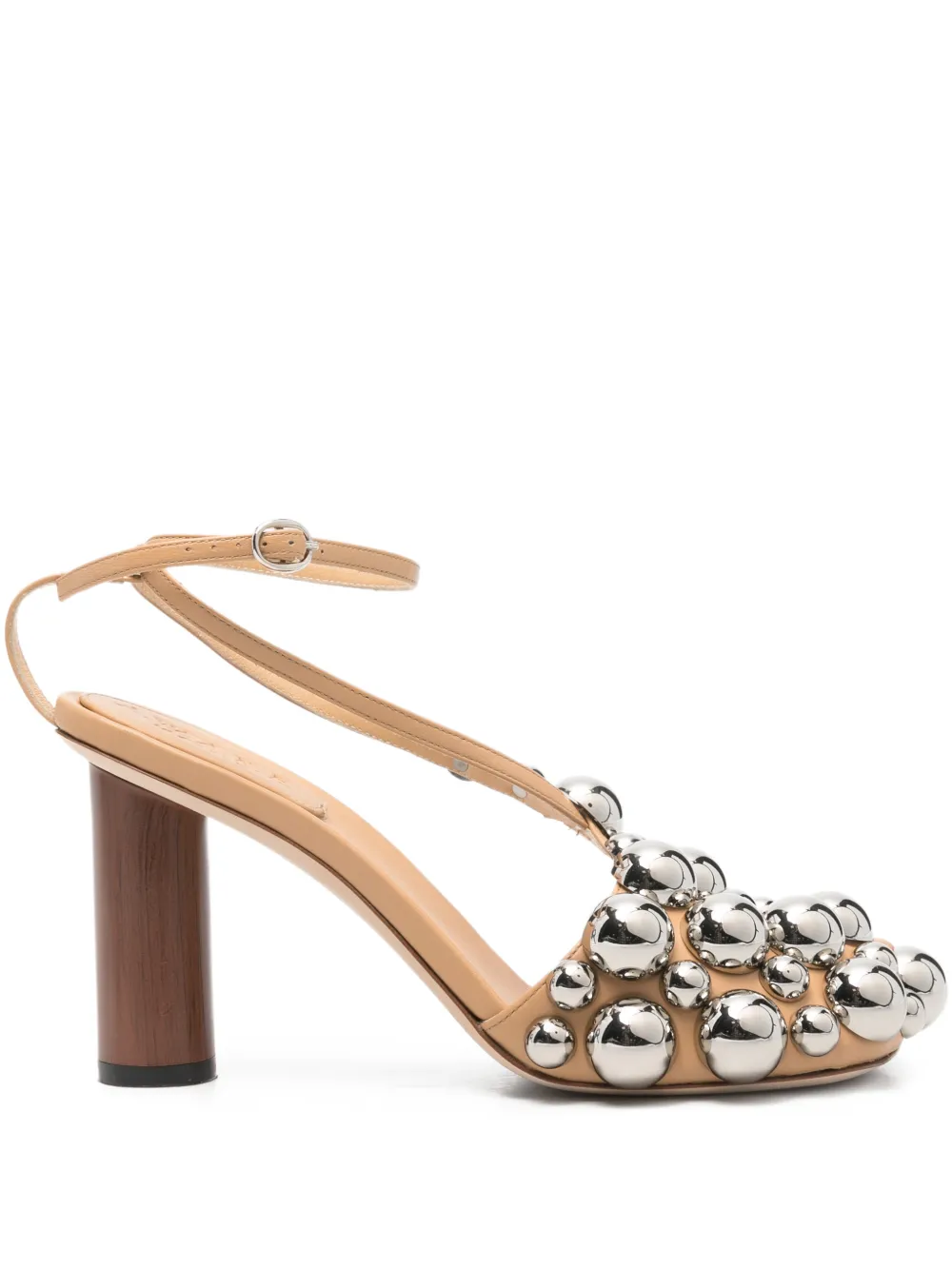 A.W.A.K.E. Mode Christine studs-embellishment sandals Beige