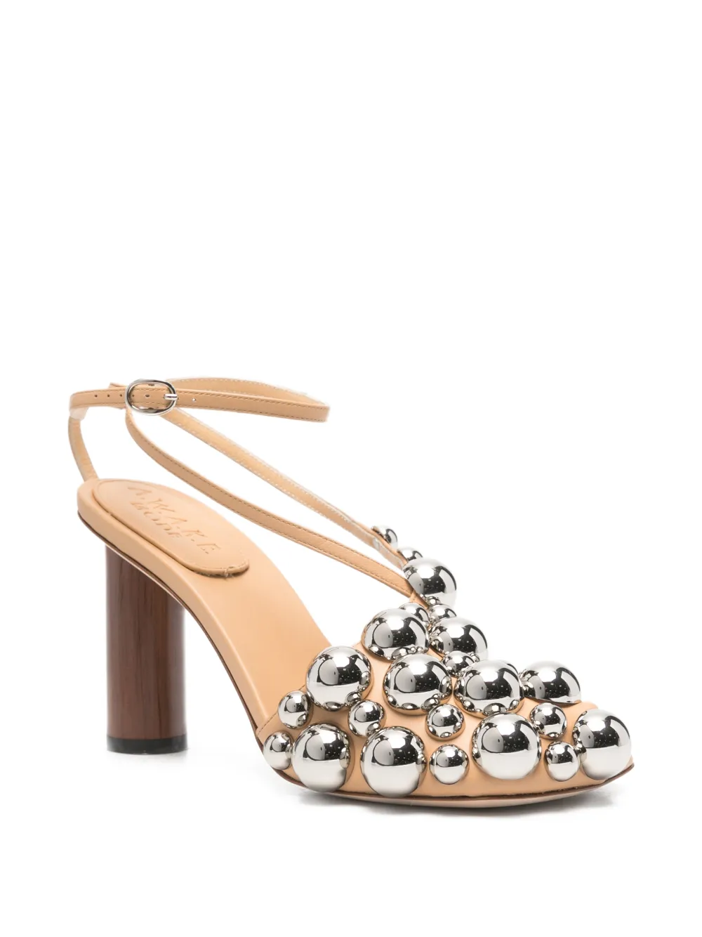 A.W.A.K.E. Mode Christine studs-embellishment sandals Beige