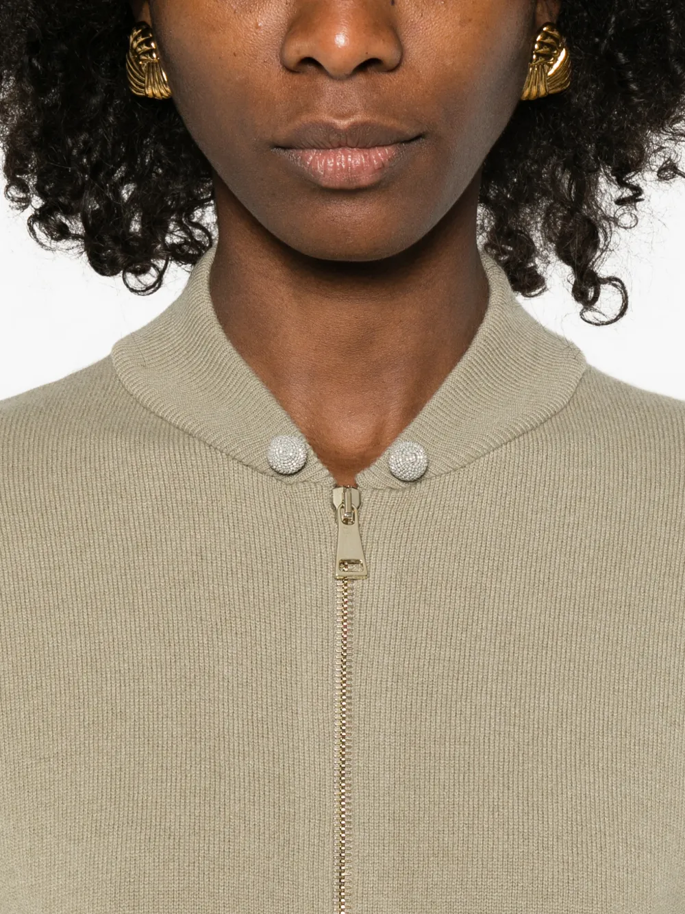 Fabiana Filippi Vest met ritssluiting Beige