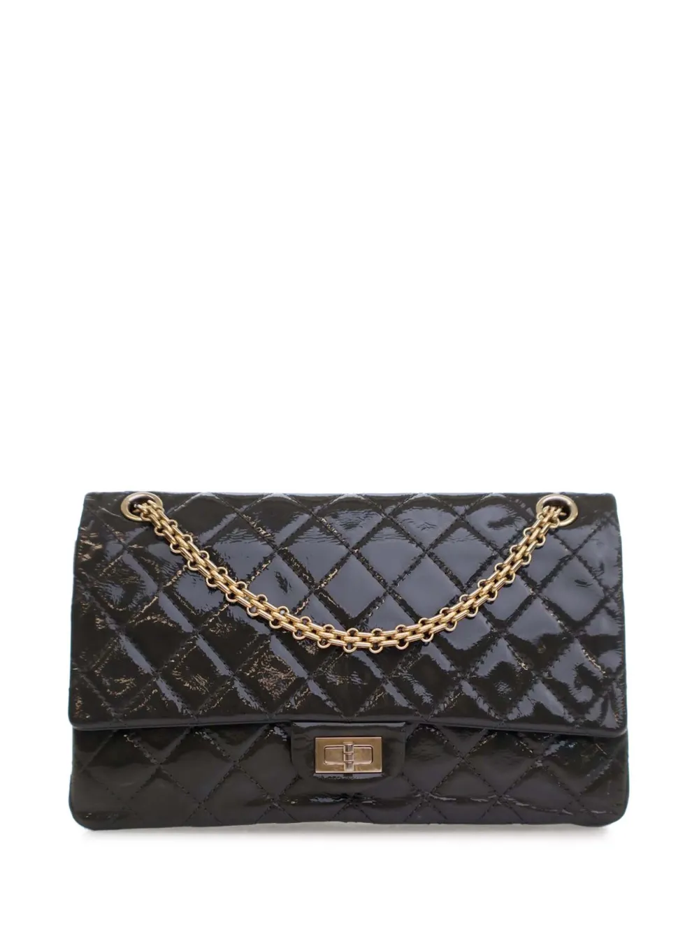 CHANEL Pre-Owned 2013-2014 Reissue 2.55 Patent Double Flap 226 crossbody bag - Black