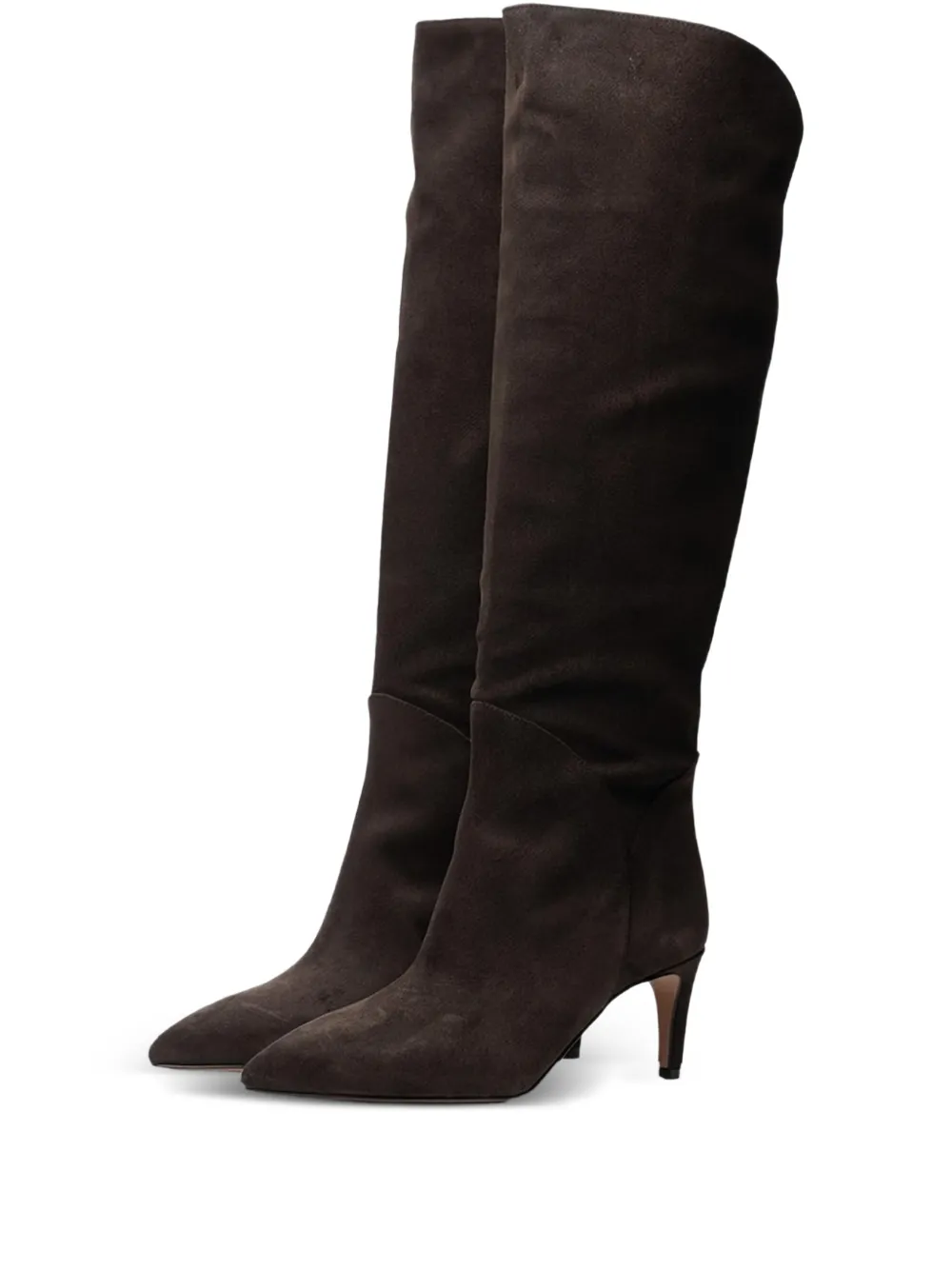 Poche Paris Pointed-toe Knee-high Boots In Brown