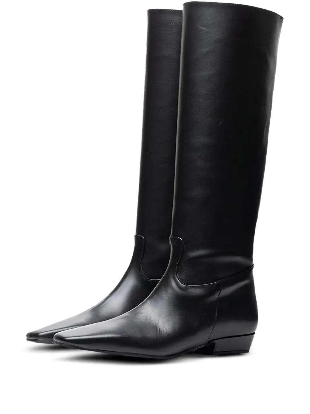 Poche Paris Square-toe Boots In Black