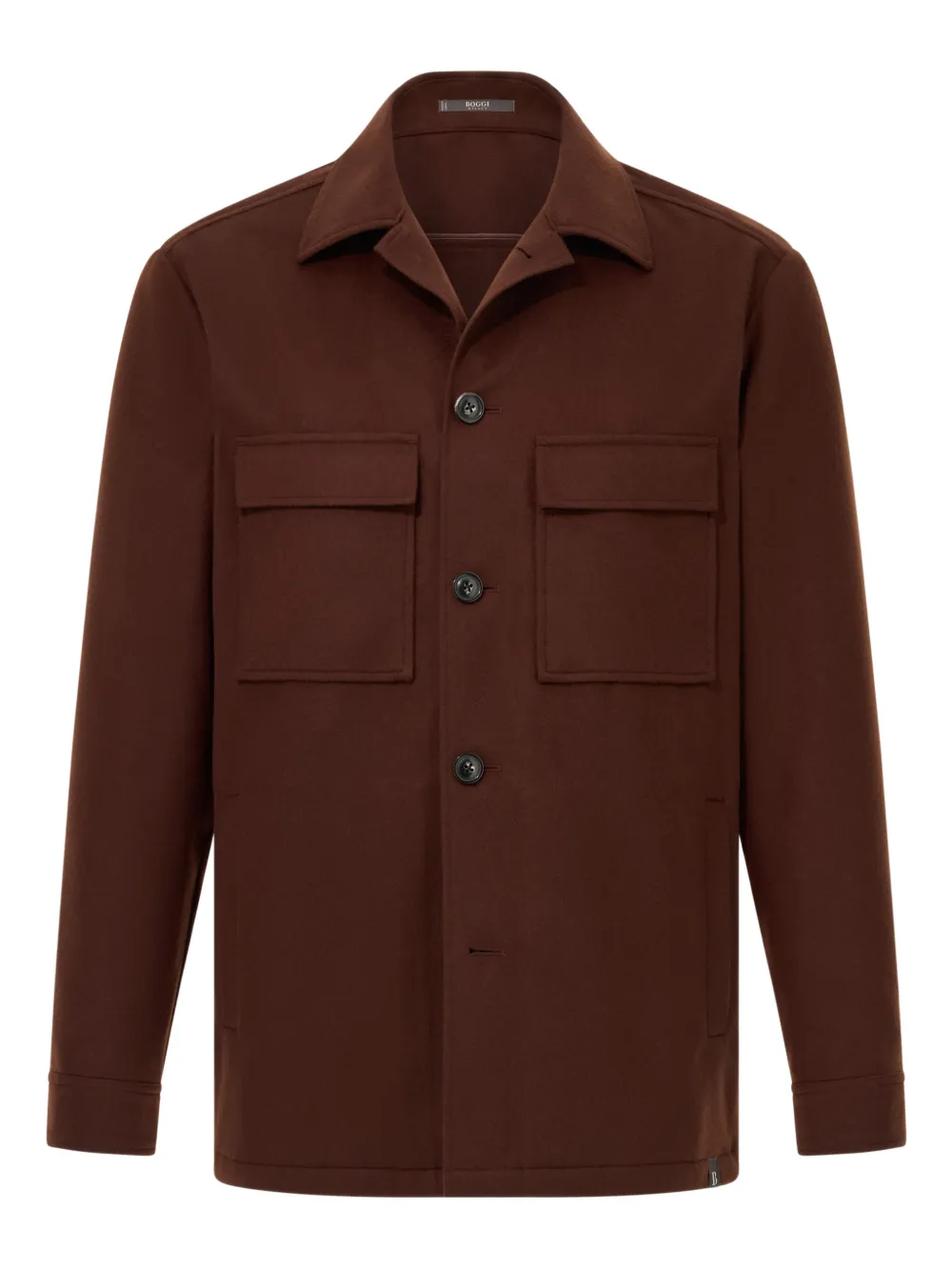 Boggi Milano shirt collar cashmere shirt jacket - Marrone