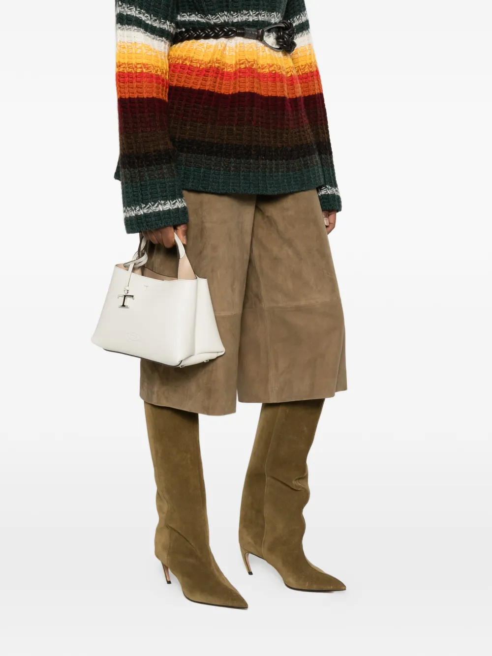 Tod's micro logo-charm tote bag - Wit