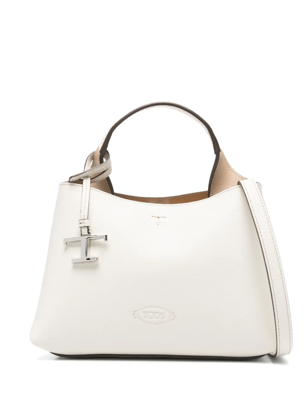 Tod's micro logo-charm tote bag - Bianco