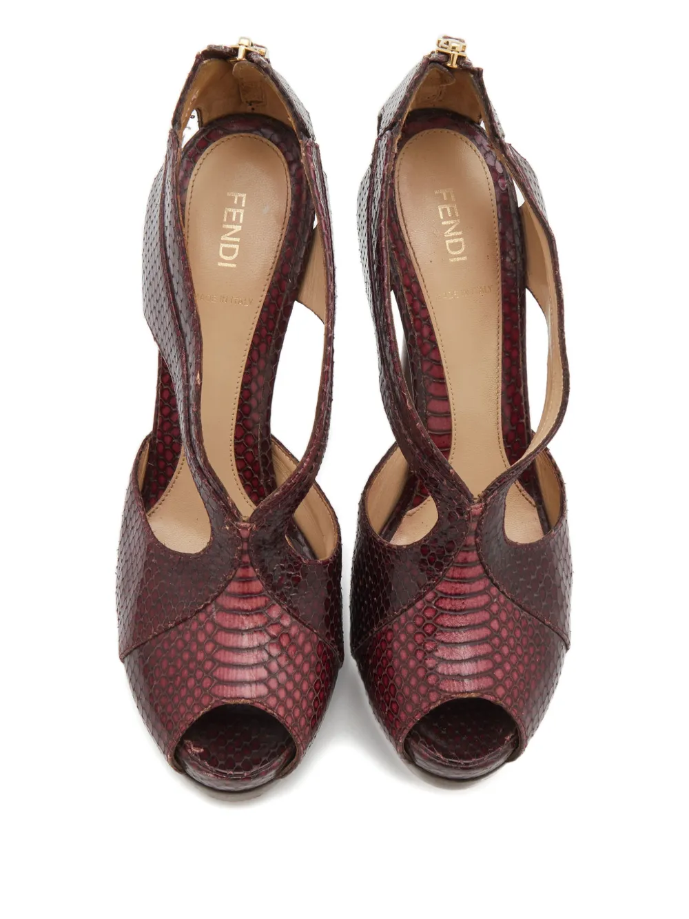 Fendi Pre-Owned strappy platform sandals - Rood