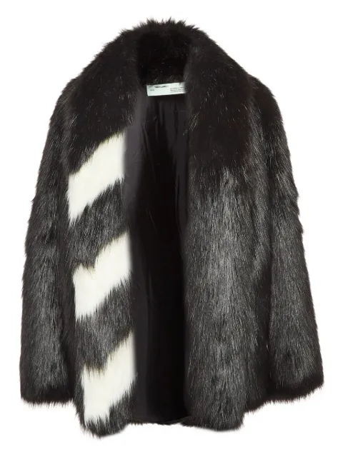 Off-White Pre-Owned black faux-fur jacket