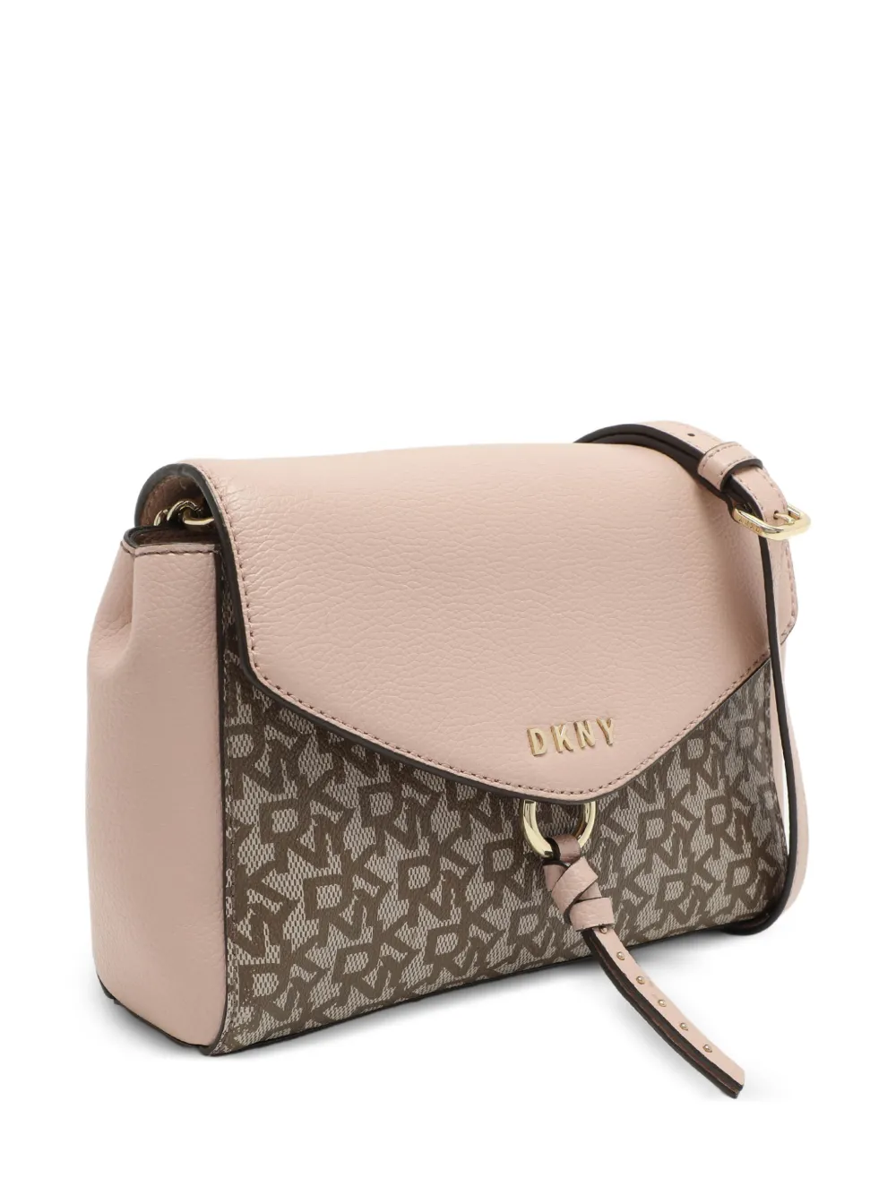 DKNY monogram leather shoulder bag - Rosa
