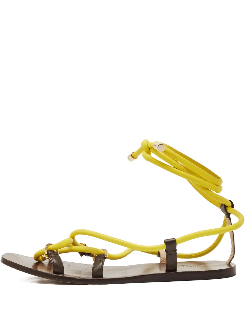 Jimmy Choo Pre-Owned Aziza ankle-wrap sandals - Giallo