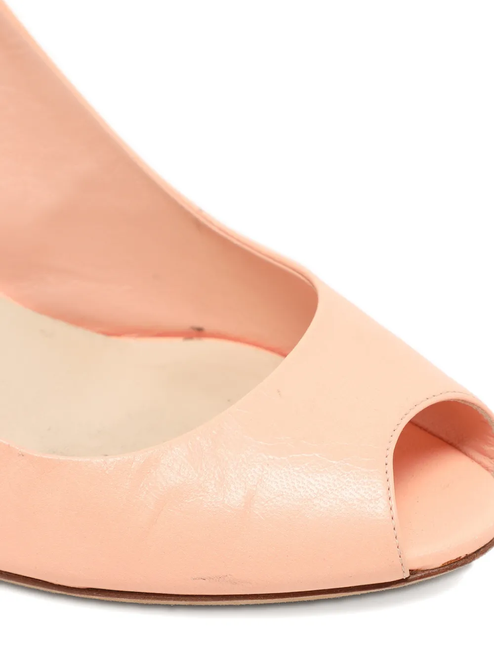 Pre-owned Dior Peep-toe Leather Pump In Pink