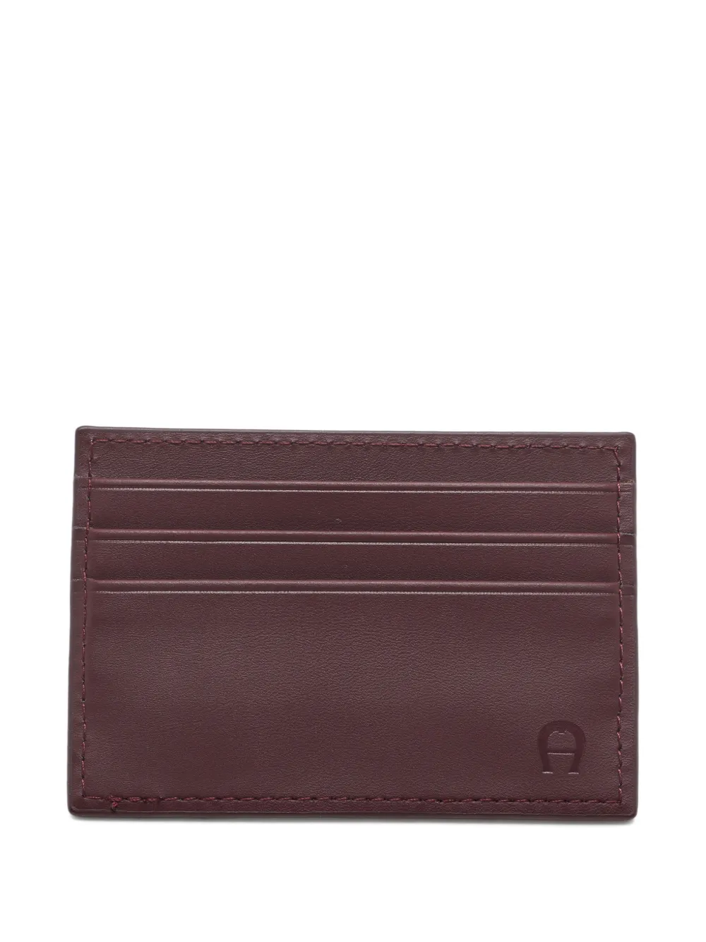 Aigner Vintage logo-embossed leather card holder - Rosso