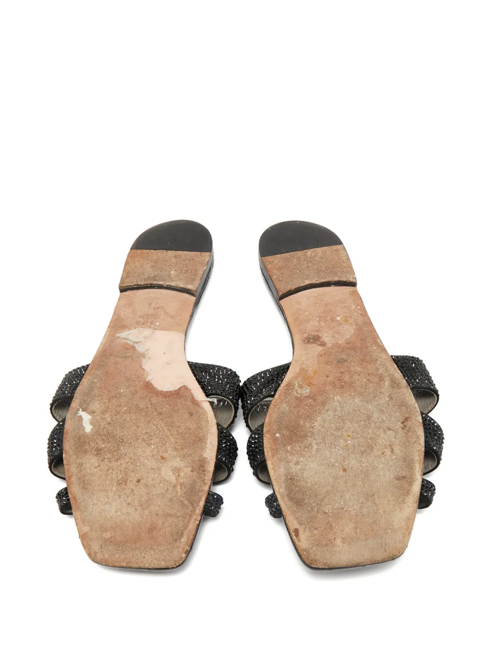 Gina crystal embellishment sandals - Zwart