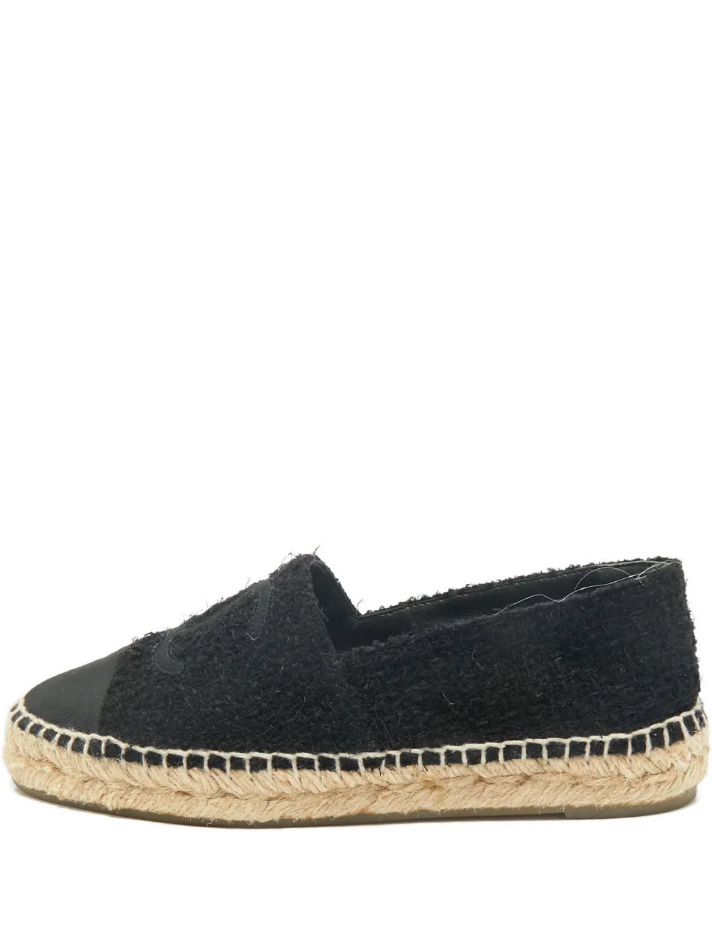 CHANEL Pre-Owned CC tweed logo espadrilles - Nero