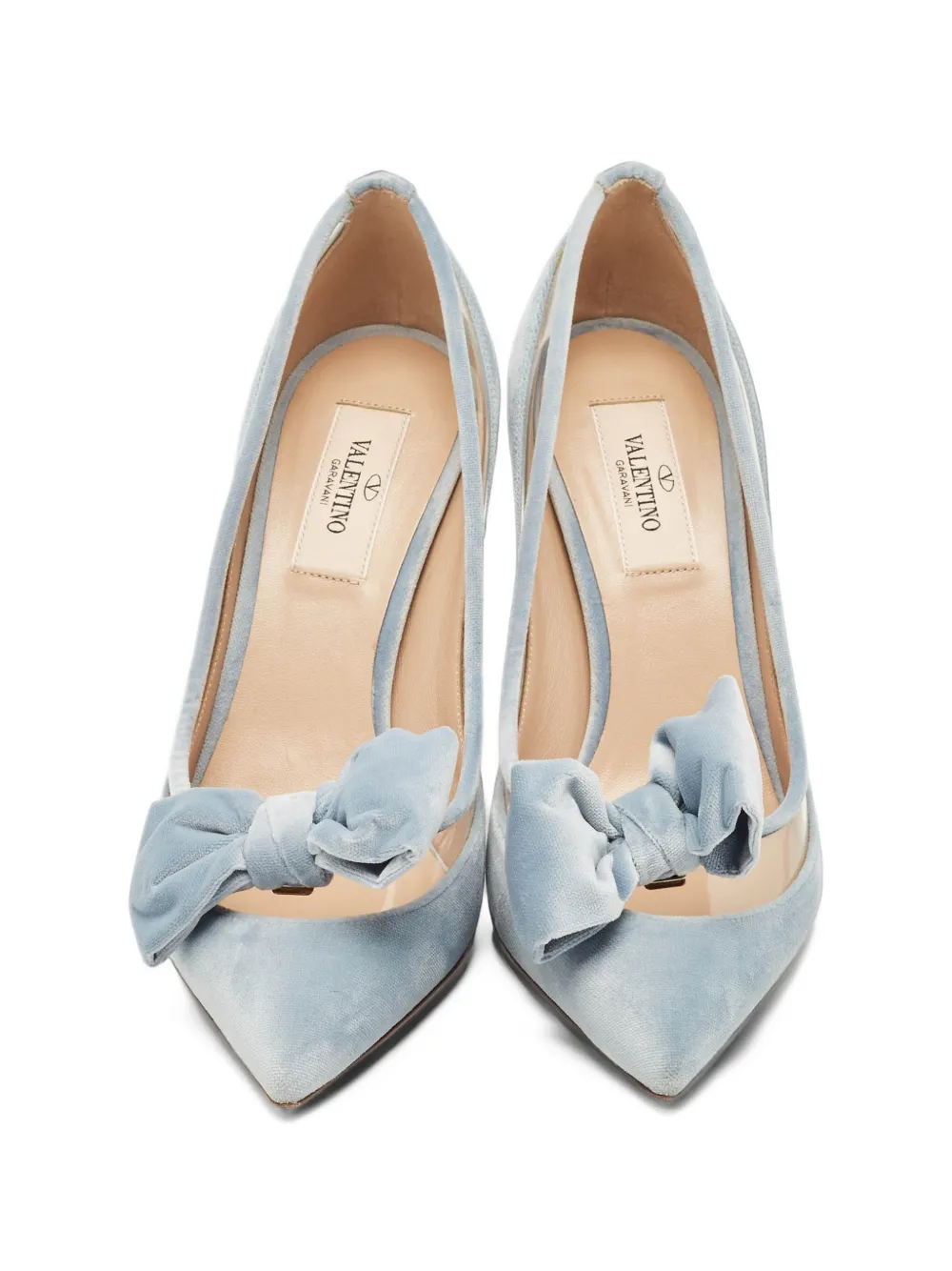 Valentino Garavani Pre-Owned Spitze Dolly Pumps mit Schleife - Blau