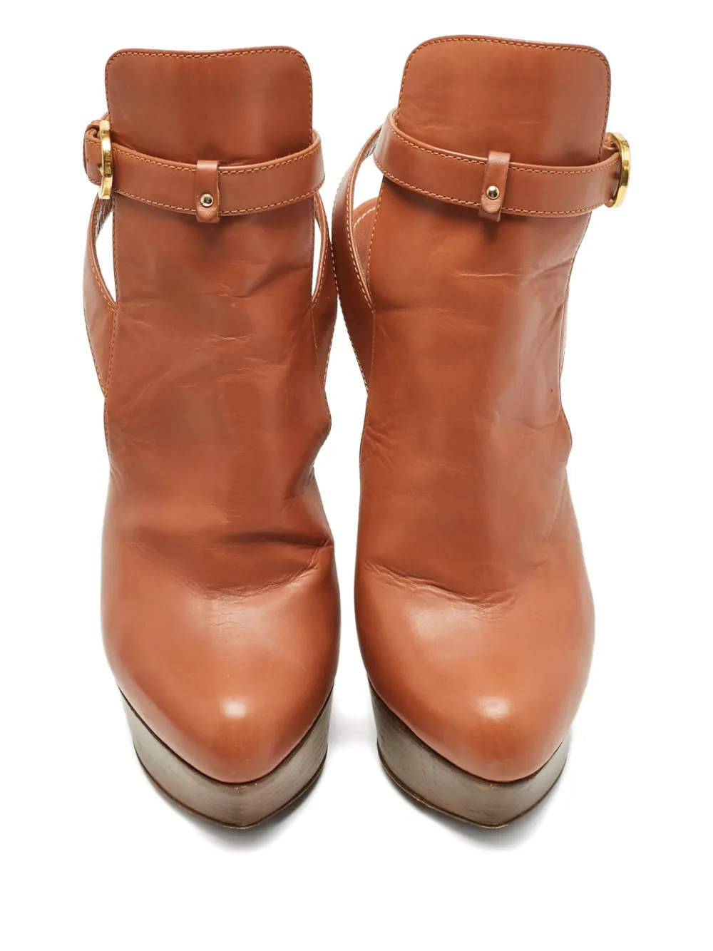 Sergio Rossi cross-strap platform heeled pumps - Bruin