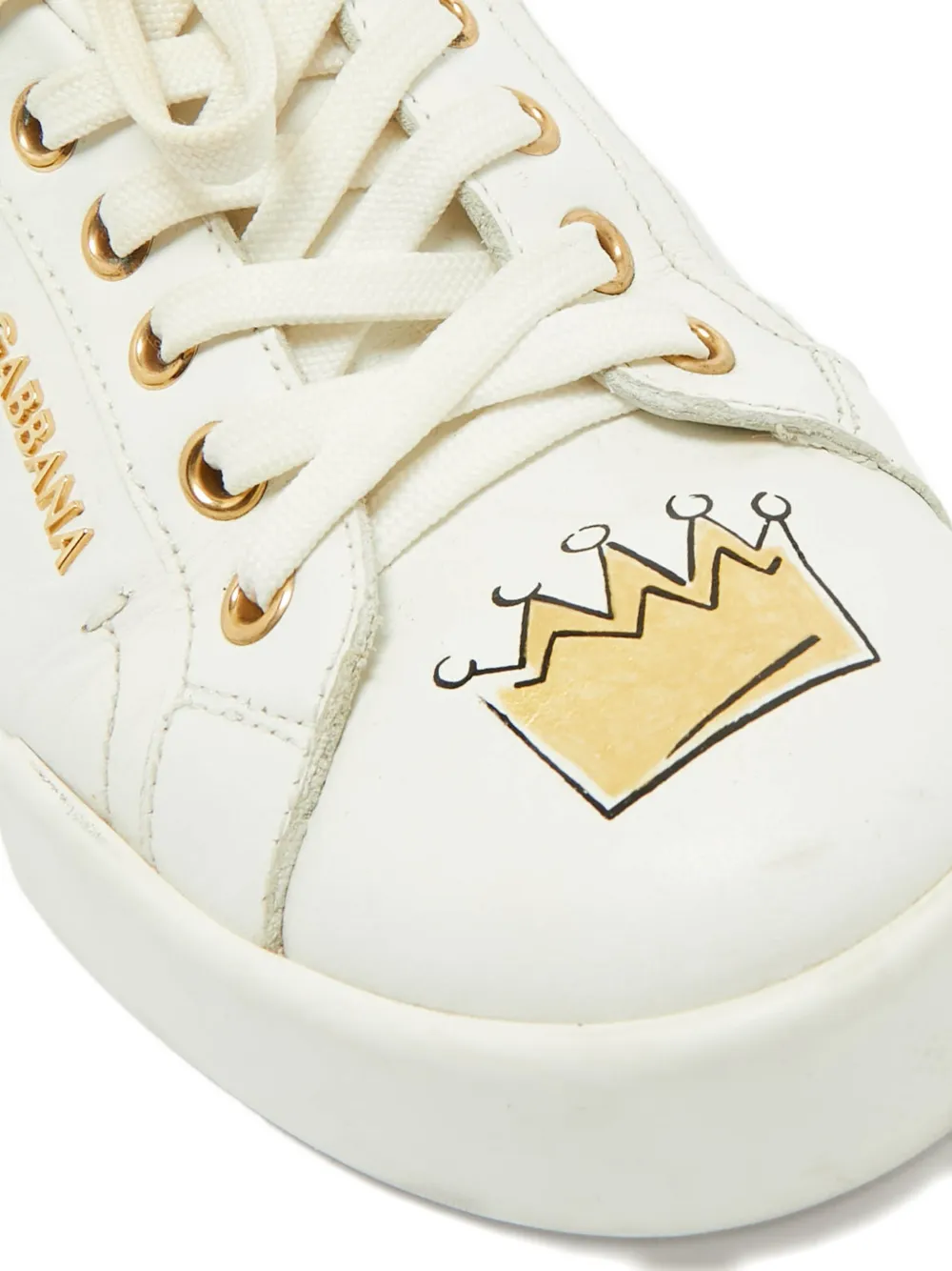 DOLCE & GABBANA Pre-owned Portofino Leather Low-top Sneakers In White