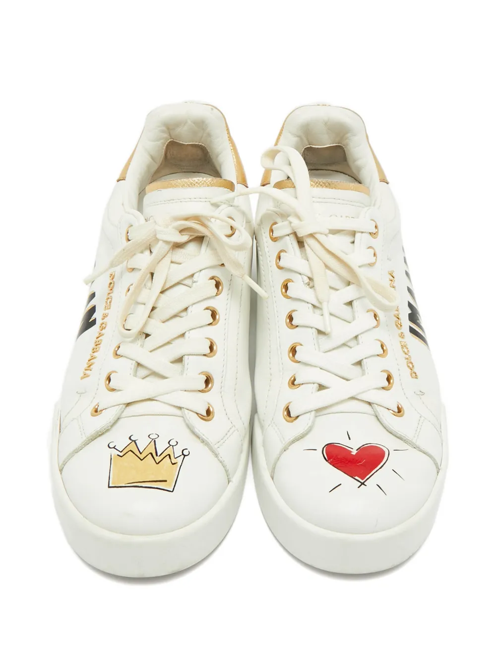 DOLCE & GABBANA Pre-owned Portofino Leather Low-top Sneakers In White