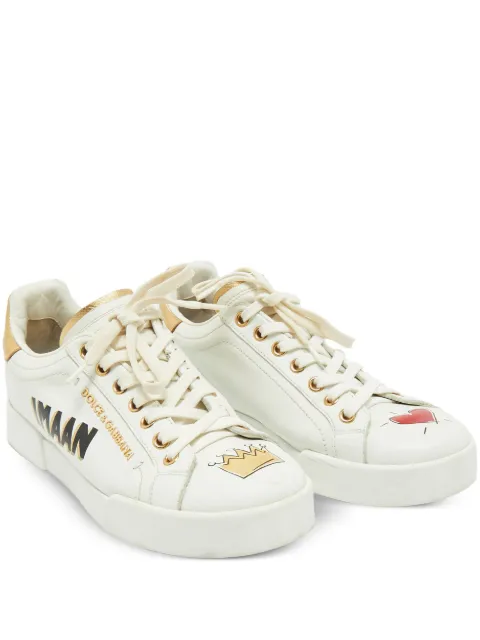 Dolce & Gabbana Pre-Owned Portofino leather low-top sneakers