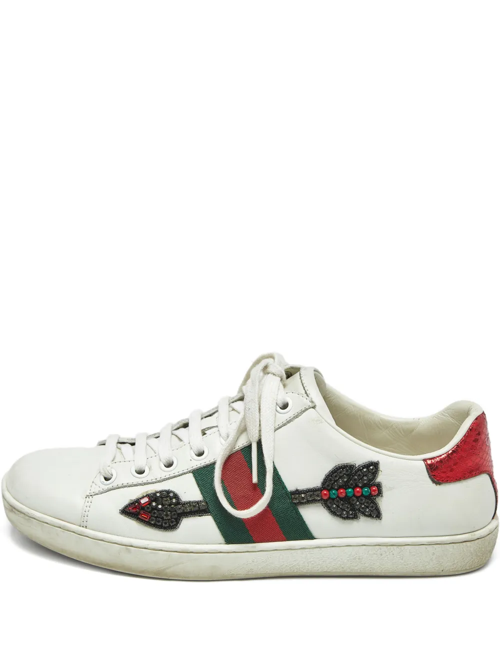 Gucci Pre-Owned Ace arrow low-top sneakers - Bianco