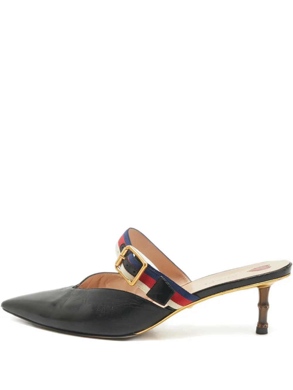 Gucci Pre-Owned Mules a punta con tacco in bambù - Nero