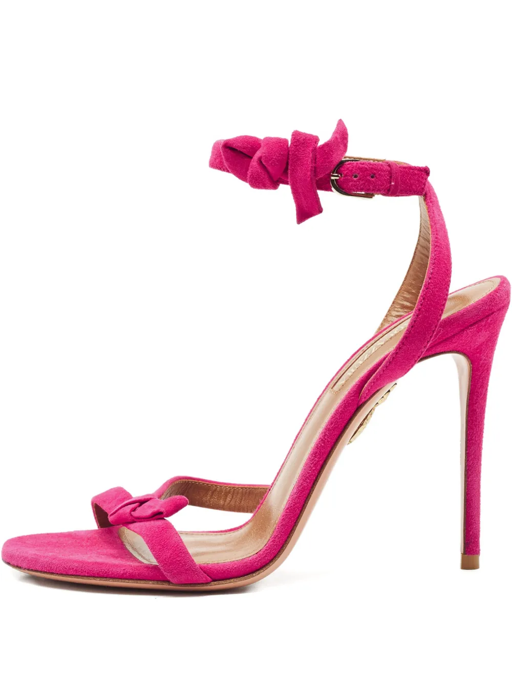 Aquazzura suede bow-embellishment sandals - Rosa