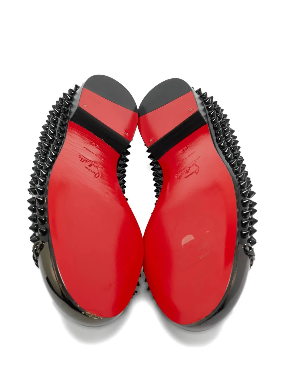 Christian Louboutin Pre-Owned Glitz spiked slippers - Zwart
