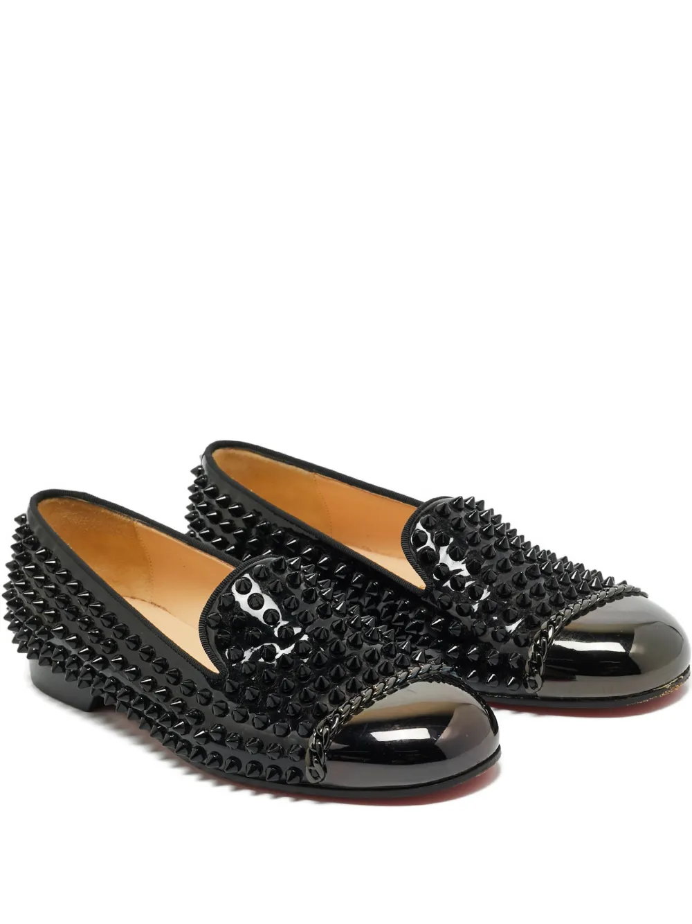 Christian Louboutin Pre-Owned Glitz spiked slippers - Schwarz