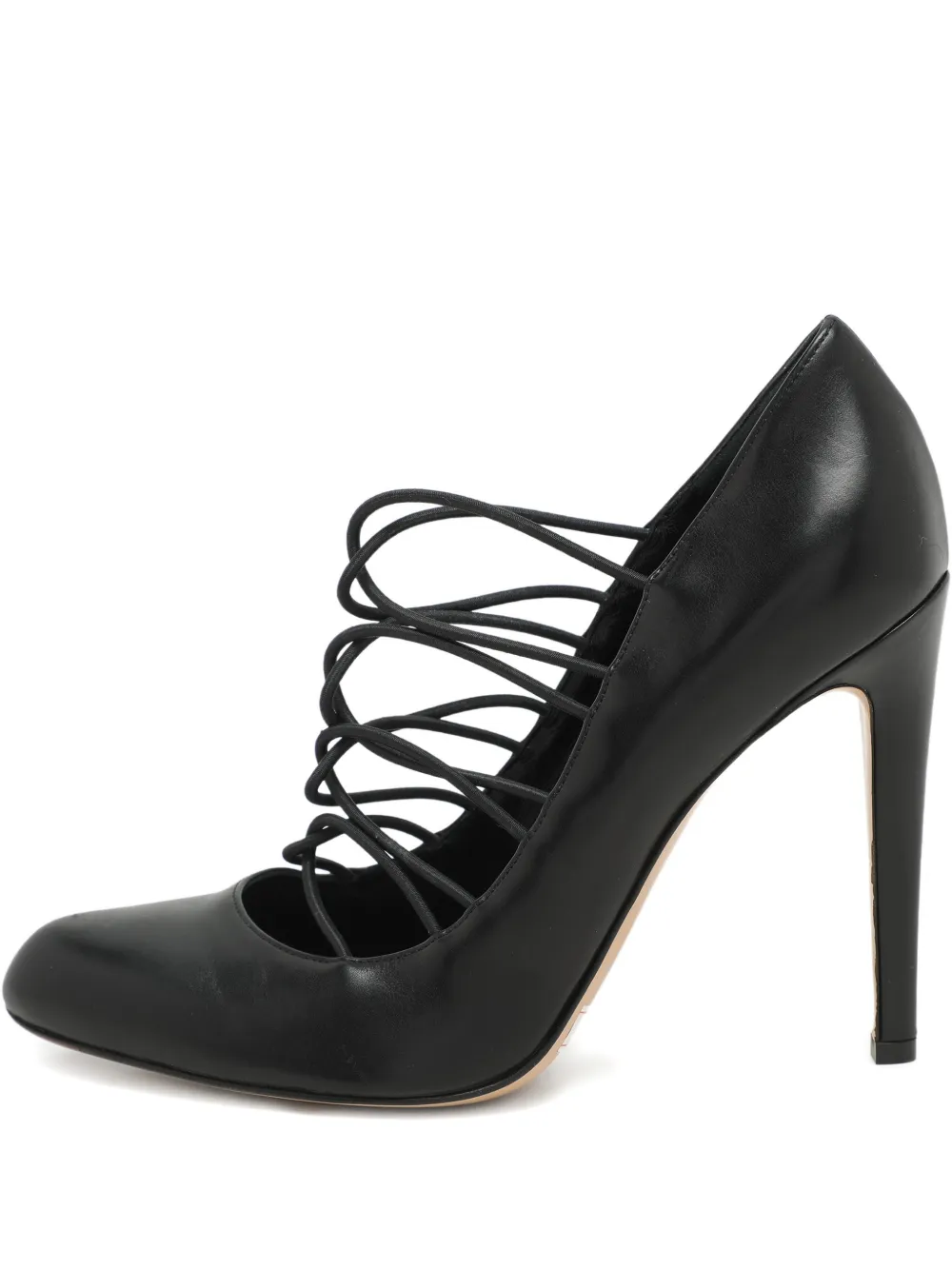 Pre-owned Gianvito Rossi Lace-up Leather Heeled Pumps In Black