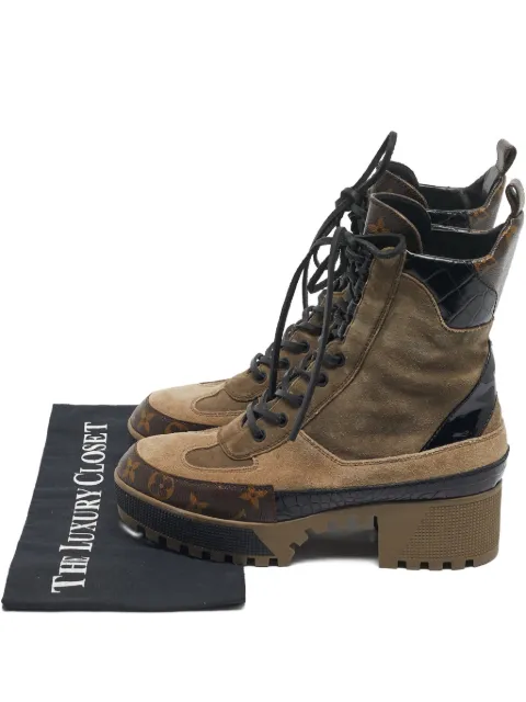 Louis Vuitton Pre-Owned Laureate crocodle-embossed leather ankle boots