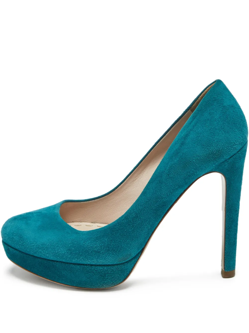 Miu Miu Pre-Owned platform suede pumps - Blu