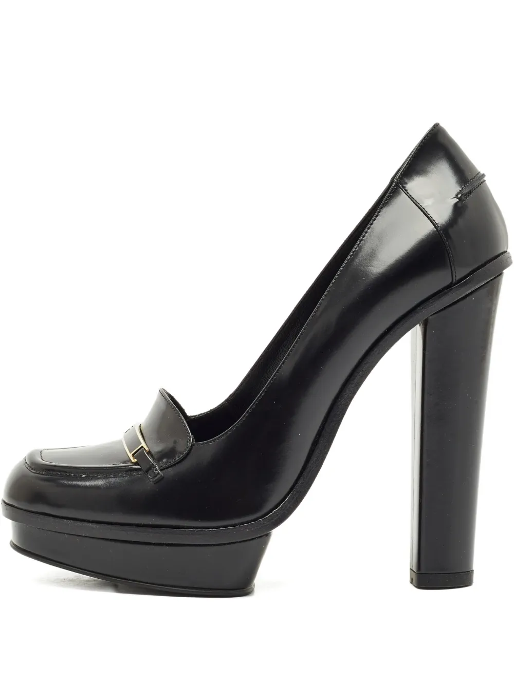 Fendi Pre-Owned logo-detail leather pumps - Nero