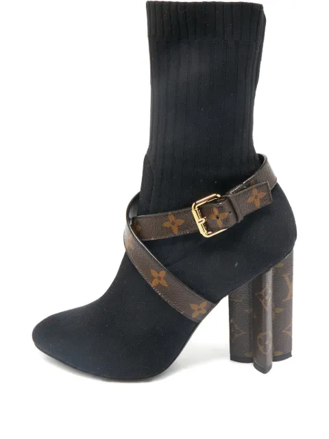 Louis Vuitton Pre-Owned Monogram buckle-detail boots