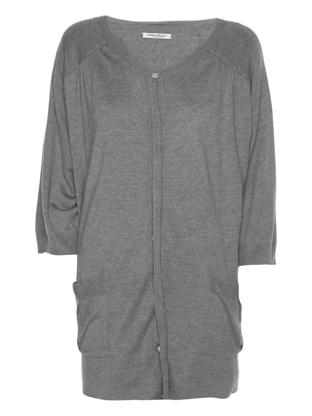 Pre-owned Marina Rinaldi Buttoned Top In Gray