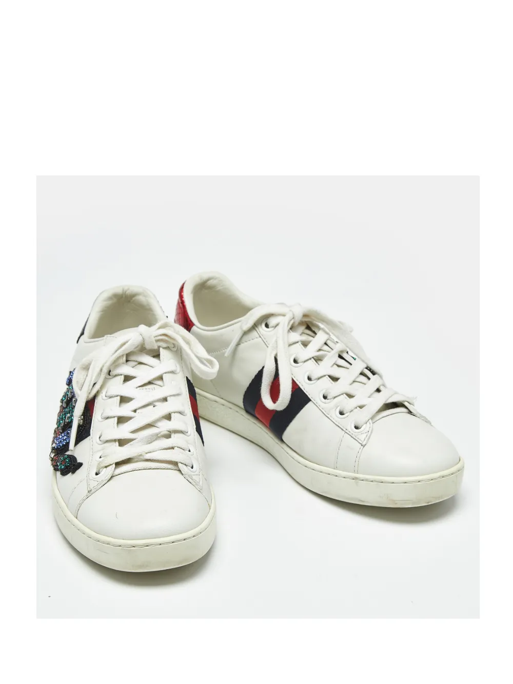 Gucci Pre-Owned Web Ace low-top sneakers - Wit