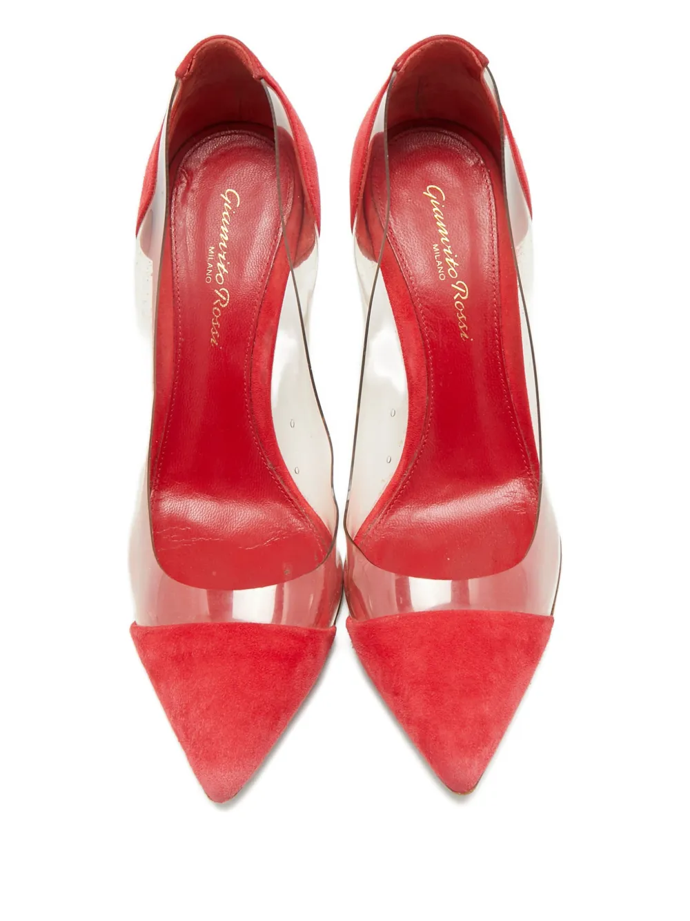 Gianvito Rossi Plexi suede pumps - Rood