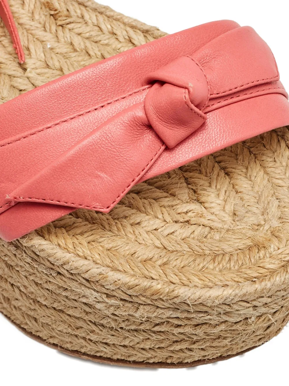 Alexandre Birman leather bow-detail wedge espadrilles - Roze